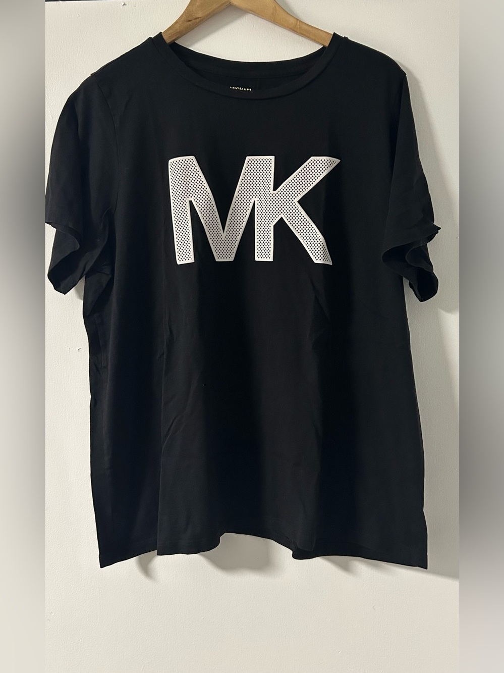 Michael Kors Black Tee with White MK Logo